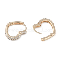 Clear Cubic Zirconia Heart Hoop Earrings&nbsp;EJEW-L292-010G