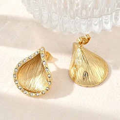 304 Stainless Steel Shell Shape Stud Earrings&nbsp;EJEW-M073-14G-02