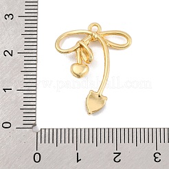 合金ガラスペンダント  蝶結び  ゴールドカラー  ジェット  25x20x3mm  穴：1.6mm&nbsp;FIND-U007-03G