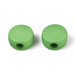 アクリルビーズ  フラットラウンド  ライムグリーン  7x4mm  穴：1.8mm  約3500個/500g&nbsp;PL37C9070-01C