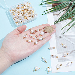 100Pcs 10 Styles ABS Plastic Imitation Pearl Pendants and Connector Charms Findings Kits&nbsp;PALLOY-WR00021