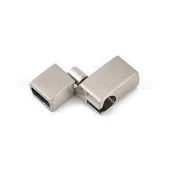 304ステンレススチールスナップロック留め具  長方形  ステンレス鋼色  19.5x8x6mm  穴：6x2.5mm&nbsp;STAS-U055-02A-P