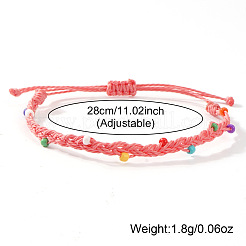 Glass Seed Beads Braided Bead Bracelets&nbsp;YR4071-1