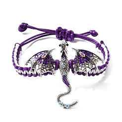 Pterosaur Alloy Enamel & Rhinestones Link Bracelets&nbsp;BJEW-A165-01A