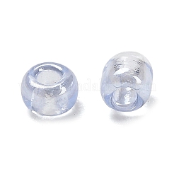 透明な色のガラスシードビーズ  ラウンド  ライトスチールブルー  2x1.5mm  穴：0.6mm  約11250個/ポンド&nbsp;SEED-H004-01F