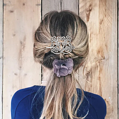 バイキング合金ヘアクリップとヘアスティック  ロングヘア用スライドアイリッシュヘアアクセサリー  結び目模様  48.5x58x2.5mm  バー：78.5x10x5mm&nbsp;OHAR-WH0001-04C