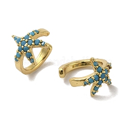 Rack Plating Brass Micro Pave Cubic Zirconia Cuff Earrings&nbsp;EJEW-R168-43G-01