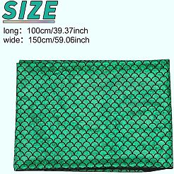 Sparkly Hologram Spandex Mermaid Printed Fish Scale Fabric&nbsp;AJEW-WH0118-07B