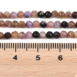 天然石チャロアイトビーズ連売り  多面カット  ラウンド  3~3.5mm  穴：0.6mm  約124個/連  15.55''（39.5センチメートル）&nbsp;G-P618-3mm-04