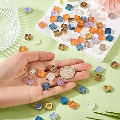 100Pcs 5 Colors Electroplate Transparent Glass Beads&nbsp;EGLA-TA0013-14