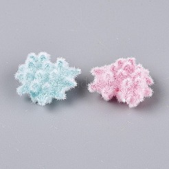 Flocking Opaque Acrylic Heart Beads&nbsp;OACR-T030-12M