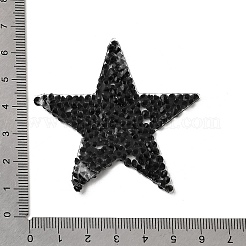 プラスチック衣服パッチ  樹脂ラインストーン付き  スター  ミックスカラー  60x60x2.5mm  10個/セット&nbsp;FIND-PH0016-07