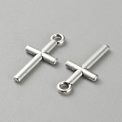 合金ペンダント  クロスチャーム  アンティークシルバー  18.5x9x1.5mm  穴：1.8mm&nbsp;FIND-WH0152-480AS
