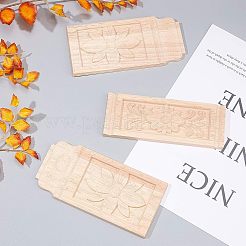 Natural Solid Wood Carved Onlay Applique Craft&nbsp;WOOD-FH0001-10