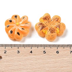 不透明樹脂模造食品デコデンカボション  花のビスケットミックスシェイプ  砂茶色  17~23x19~23x7.5~8mm&nbsp;RESI-S396-18