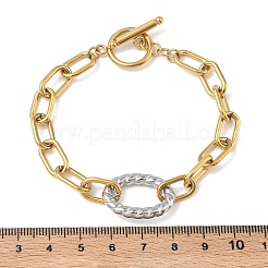 Two Tone 304 Stainless Steel Link Bracelets&nbsp;BJEW-P396-01E-A