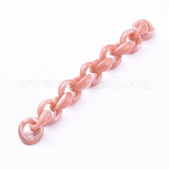 手作りアクリルローロチェーン  ベルチャーチェーン  天然石風  ロージーブラウン  リンク：20x18x8mm  約39.37インチ（1m）/連&nbsp;AJEW-JB00537-02