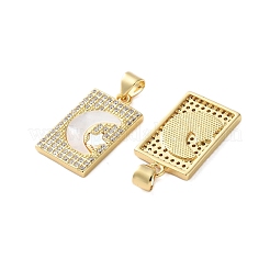 Brass Micro Pave Cubic Zirconia Pendants&nbsp;KK-U070-15G
