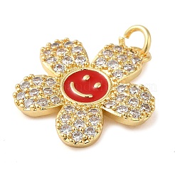 Rack Plating Brass Micro Pave Cubic Zirconia Pendants&nbsp;KK-P241-12G