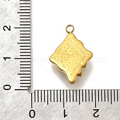 天然カーネリアン（染色・加熱）ペンダント  304ステンレススチールの菱形チャーム  18KGP本金メッキ  21x14x4.5mm  穴：2mm&nbsp;LS-STAS-D310-03G-04