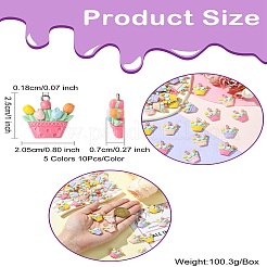 50Pcs 5 Colors Opaque Resin Pendants&nbsp;RESI-CJ0003-94