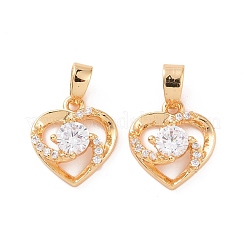 Real 18K Gold Plated Brass Micro Pave Cubic Zirconia Pendants&nbsp;KK-E068-VC449