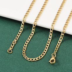 201 Stainless Steel Curb Chain Necklace for Women Men&nbsp;NJEW-P268-A38-2X5