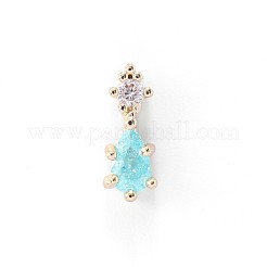 Chinese lute Shape Brass Micro Pave Clear Cubic Zirconia Nail Gems Set&nbsp;MRMJ-T015-40-M
