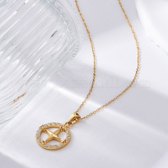 304 Stainless Steel Crystal Rhinestone Helm Pendant Necklaces&nbsp;LS-NJEW-Z057-02B-G