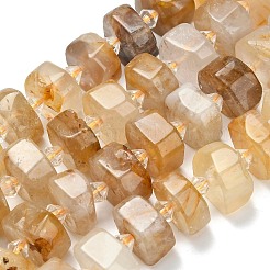 Natural Yellow Hematoid Quartz Beads Strands&nbsp;G-L642-H13-7x14mm