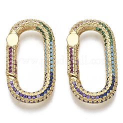 Brass Micro Pave Cubic Zirconia Spring Gate Rings&nbsp;LS-ZIRC-S066-031-NF