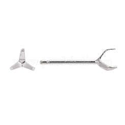 925スターリングシルバーイヤリングのセッティング  銀  トレイ：4mm  14x5mm  ピン：0.6mm&nbsp;STER-P032-11S