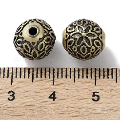 チベットスタイルのブラスビーズ  カドミウムフリー＆鉛フリー  ラウンド  アンティークブロンズ  10mm  穴：1.8mm&nbsp;KK-M284-66AB
