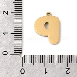 304ステンレスペンダント  エナメル  イオンプレーティング（ip）  18KGP本金メッキ  文字p  15x11.5x2mm  穴：1.5mm&nbsp;STAS-K297-09P-G
