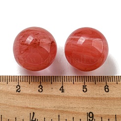 チェリークォーツガラスの丸いボールの置物、自宅、オフィス、デスクトップの装飾用の彫像  20mm&nbsp;G-P532-02A-08