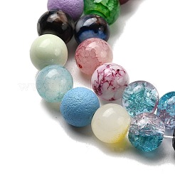 混合スタイルのガラスビーズ連売り  ラウンド  ミックスカラー  8~8.5mm  穴：1~1.5mm  約53~56個/連  16インチ&nbsp;DGLA-MSMC001-15