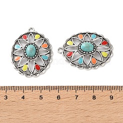Bohemia Tibetan Style Alloy & Enamel & Synthetic Turquoise Pendants&nbsp;FIND-T074-05AS