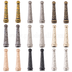 18Pcs 9 Colors Retro Zinc Alloy Cord Ends&nbsp;FIND-CL0002-32