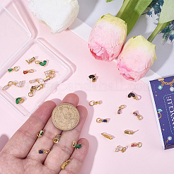 30Pcs 3 Styles Brass Micro Pave Cubic Zirconia Charms&nbsp;ZIRC-SC0001-39