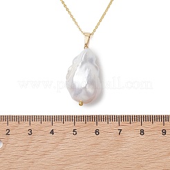 Natural Baroque Pearl Keshi Pearl Pendant Necklaces&nbsp;NJEW-JN06083