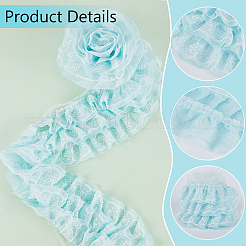3-Layer Polyester Pleated Ribbon&nbsp;SRIB-WH0011-171A