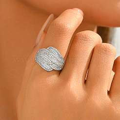 Brass Micro Pave Cubic Zirconia Finger Rings for Women&nbsp;HZ2208