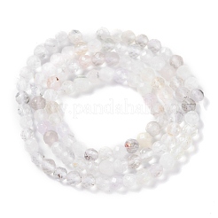 Faceted Round Natural Quartz Crystal Bead Strands&nbsp;G-L411-30-4mm-01