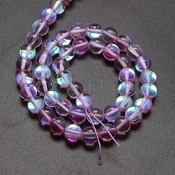 Synthetic Moonstone Beads Strands&nbsp;G-F143-8mm-02