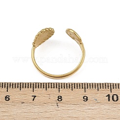 女性用304ステンレススチールオープンカフリング  ゴールドカラー  シェル形状  11.5mm  usサイズ9 3/4(19.5mm)&nbsp;RJEW-A089-01C-G