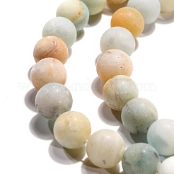 Natural Flower Amazonite Beads Strands&nbsp;X-G-G692-01F-8mm