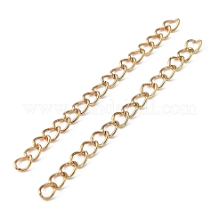 鉄カーブチェーンエクステンダー  エンドチェーン  ニッケルフリー  ライトゴールド  70x3.5~4mm&nbsp;IFIN-YW0001-48-NF