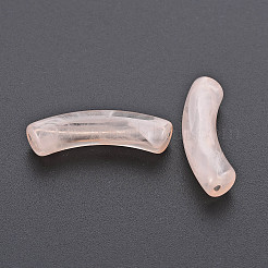 透明なアクリルビーズ  天然石風  カーブチューブ  ライトサーモン  33x8x10.5mm  穴：1.6mm&nbsp;X-OACR-Q181-003D