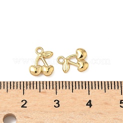 304ステンレススチールチャーム  チェリー  18KGP本金メッキ  9.5x7.5x2mm  穴：1.2mm&nbsp;STAS-C134-28G