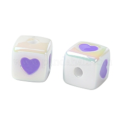 10Pcs Opaque Acrylic Enamel Beads&nbsp;ACRC-FS0001-02D